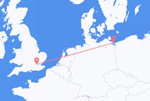 Flyrejser fra Heringsdorf, Tyskland til London, England