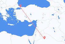 Flug frá Al-Jawf-héraði til Istanbúl