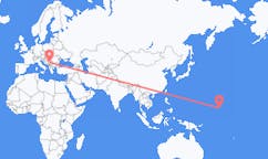 Voos de Atol de Kwajalein, Ilhas Marshall para Kraljevo, Sérvia