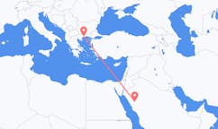 サウジアラビアのアルウラから、ギリシャのカバラ県までのフライト