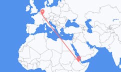 Flyrejser fra Semera, Etiopien til Metz, Frankrig