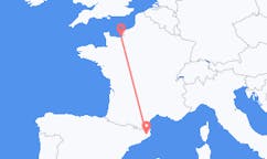 出发地 法国多维尔目的地 西班牙赫罗纳的航班