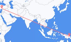 Lennot Gorokasta, Papua-Uusi-Guinea Adanalle, Turkki