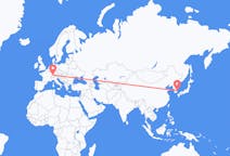 Lennot Pohangista, Etelä-Korea Zürichiin, Sveitsi