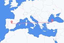 Flyreiser fra Zonguldak, til Madrid