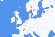 Flyreiser fra Clermont-Ferrand, til Oslo