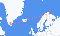 Flug frá Narsarsuaq, Grænlandi til Vadsø, Noregi