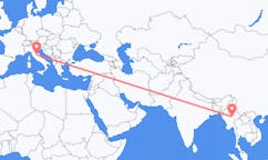 Flyg från Heho, Myanmar (Burma) till Perugia, Italien