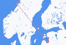 Vluchten van Rørvik, Sør-Trøndelag naar Riga, Pescara