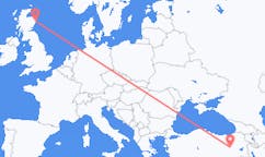 Flyrejser fra Bingol, Tyrkiet til Aberdeen, Skotland