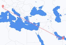 Flyreiser fra Al Ain, De forente arabiske emirater til Lyon, Frankrike