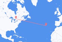 Voos da Baía Norte, Canadá para Santa Maria, Portugal