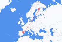 Flyrejser fra Valencia, Spanien til Kajaani, Finland