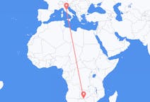 Flyg från Kasane, Botswana till Perugia, Italien