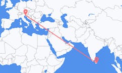 Flug frá Weerawila, Srí Lanka til Trieste, Ítalíu