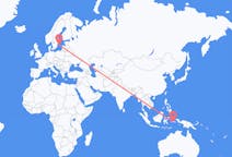 Lennot Ambonista, Malukusta, Indonesia Visbyyn, Ruotsi