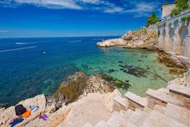 Photo of aerial view to the town of Porec in Istria, Croatia on Adriatic coast.