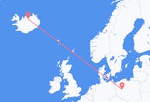 Voos de Poznań, Polônia para Akureyri, Islândia
