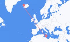 Vols de Misrata, Libye à Reykjavik, Islande