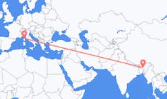 인도 구와하티에서 출발해 프랑스 바스티아에게(으)로 가는 항공편