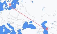 เที่ยวบิน จาก Türkmenbaşy, เติร์กเมนิสถาน ไปยัง Karlskrona, สวีเดน