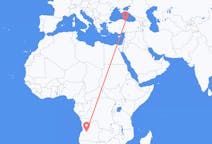 Flyrejser fra Huambo, Angola til Samsun, Tyrkiet