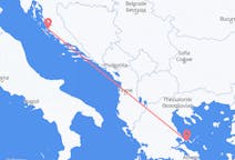 크로아티아 자다르에서 출발해 그리스 스키아토스로(으)로 가는 항공편
