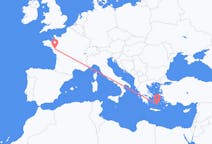 出发地 希腊出发地 圣托里尼目的地 法国南特的航班