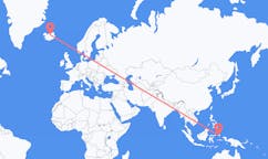 航班从印度尼西亚特尔纳特市市到阿克雷里市，冰岛塞尔