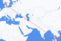 Flyrejser fra Narathiwat-provinsen, Thailand til Aalborg, Danmark
