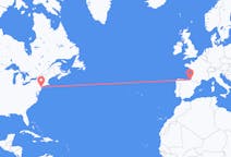 Loty z Nowego Yorku, Stany Zjednoczone do San Sebastián, Hiszpania