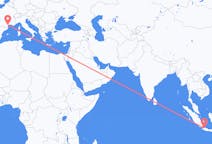 Flyg från Jakarta, Indonesien till Aspiran, Frankrike