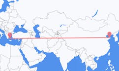 Flyreiser fra Yantai, Kina til Plaka, Hellas