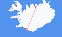 Flüge von der Stadt Akureyri in die Stadt Vestmannaeyjar