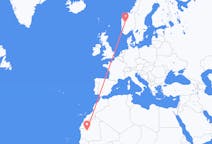 Vluchten van Atar, Mauritanië naar Sogndal, Noorwegen