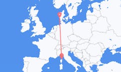 Flights from Bastia, France to Esbjerg, Denmark