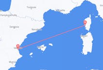 Flyreiser fra Ajaccio, Frankrike til Valencia, Spania