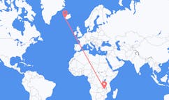 Flyg från Mfuwe, Zambia till Reykjavik, Island