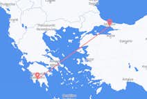 出发地 希腊出发地 卡拉马塔目的地 土耳其伊斯坦布尔的航班