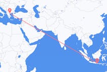 印度尼西亚出发地 外圆湾飞往印度尼西亚目的地 塞萨洛尼基的航班