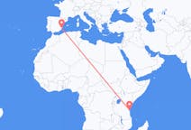 Flights from Zanzibar to Alicante