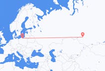 Vluchten van Novosibirsk, Rusland naar Gdansk, Polen