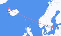 Fly fra byen Visby til byen Ísafjörður