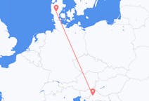 Vols de Zagreb, Croatie à Billund, le Danemark