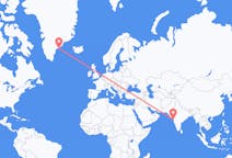 Flyg från Bombay, Indien till Kulusuk, Grönland