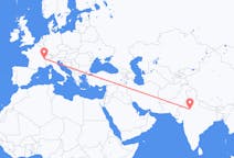 Flyrejser fra Jaipur, Indien til Genève, Schweiz
