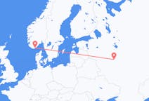 러시아발 모스크바, 노르웨이행 크리스티안샌드 항공편