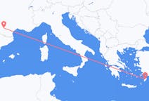 Flyg från Toulouse, Frankrike till Rhodes, England, Grekland