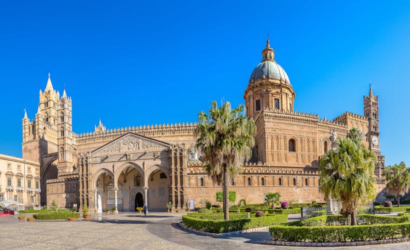 Photo of Palermo Cathedral in Palermo, Italy in a beautiful summer day.