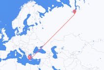 Flights from Nadym, Russia to Chania, Greece